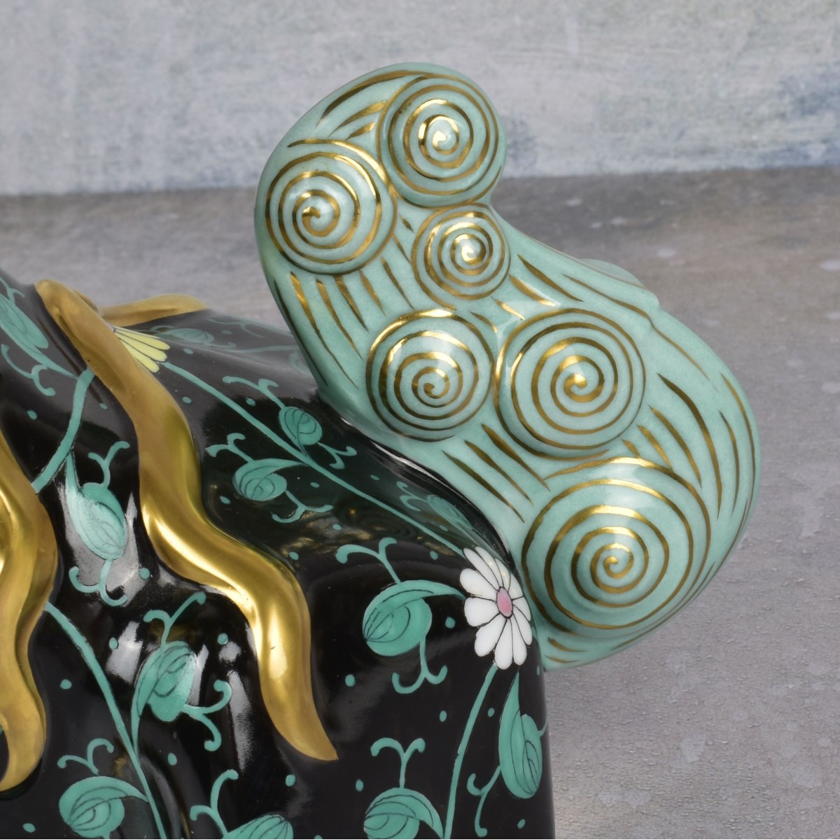 Rare Pair of Herend Porcelain Foo Dog Figurines