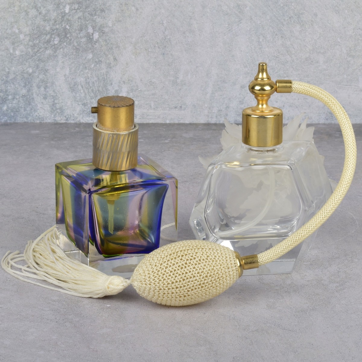 Vintage Mid Century Crystal Perfume Bottles