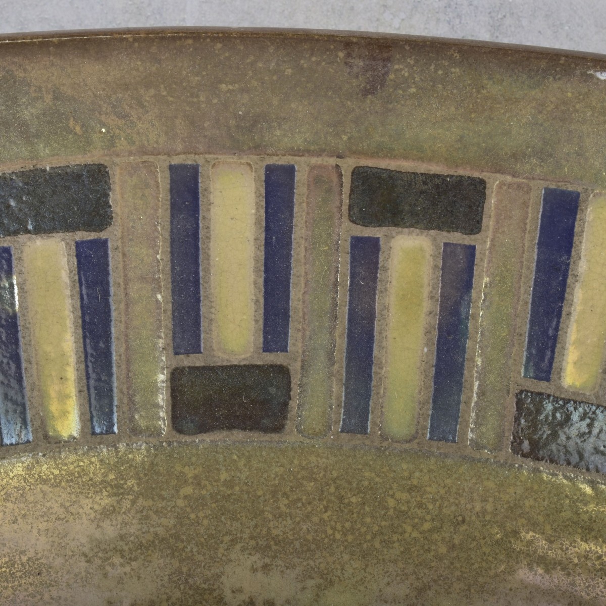 Large Art Deco Style Pottery Bowl