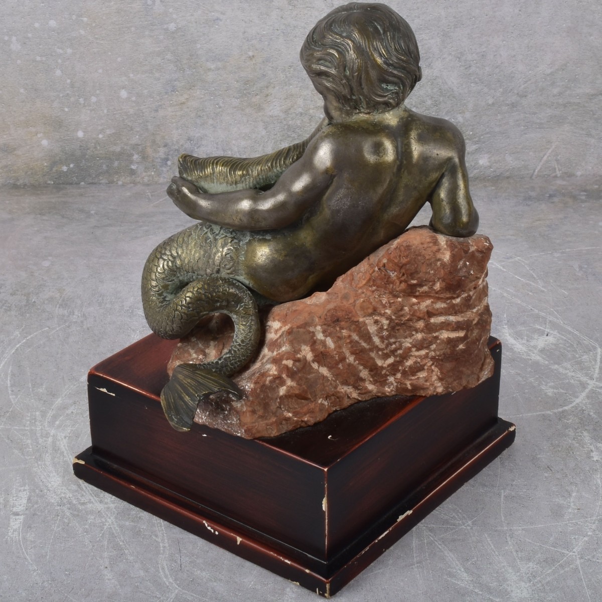Merbaby Dolphin Bronze Figurine
