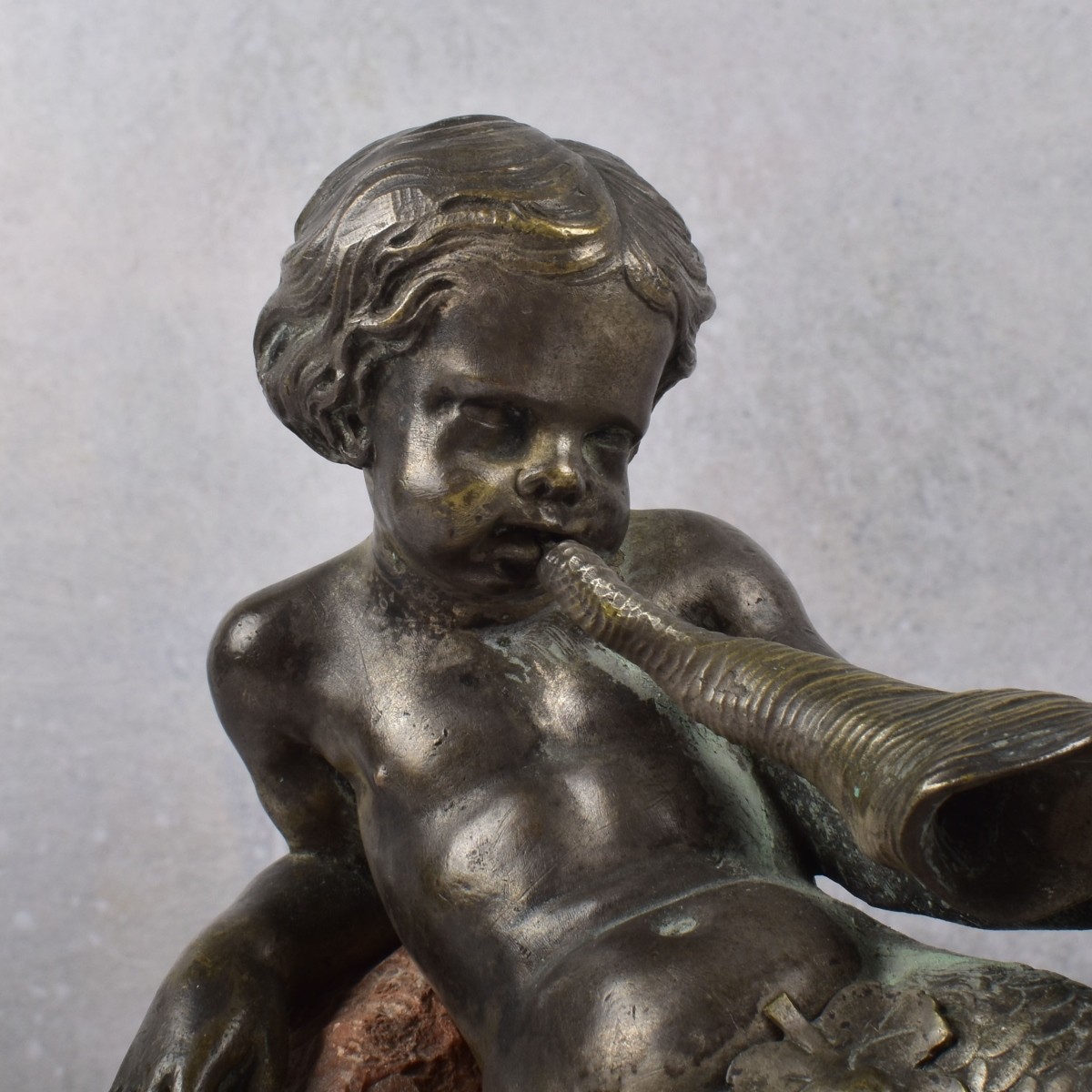 Merbaby Dolphin Bronze Figurine