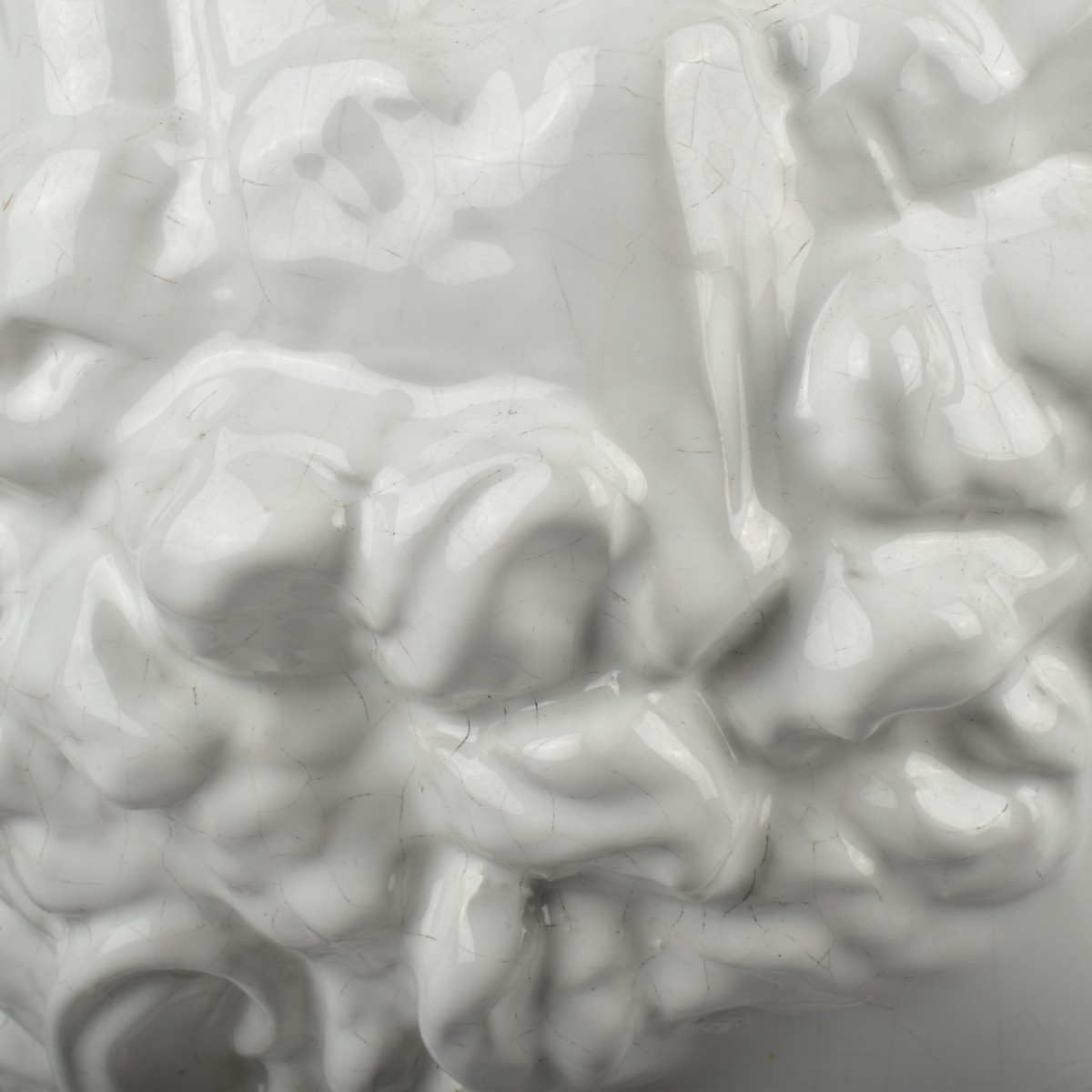 Large White Glazed Porcelain Head of Hermes