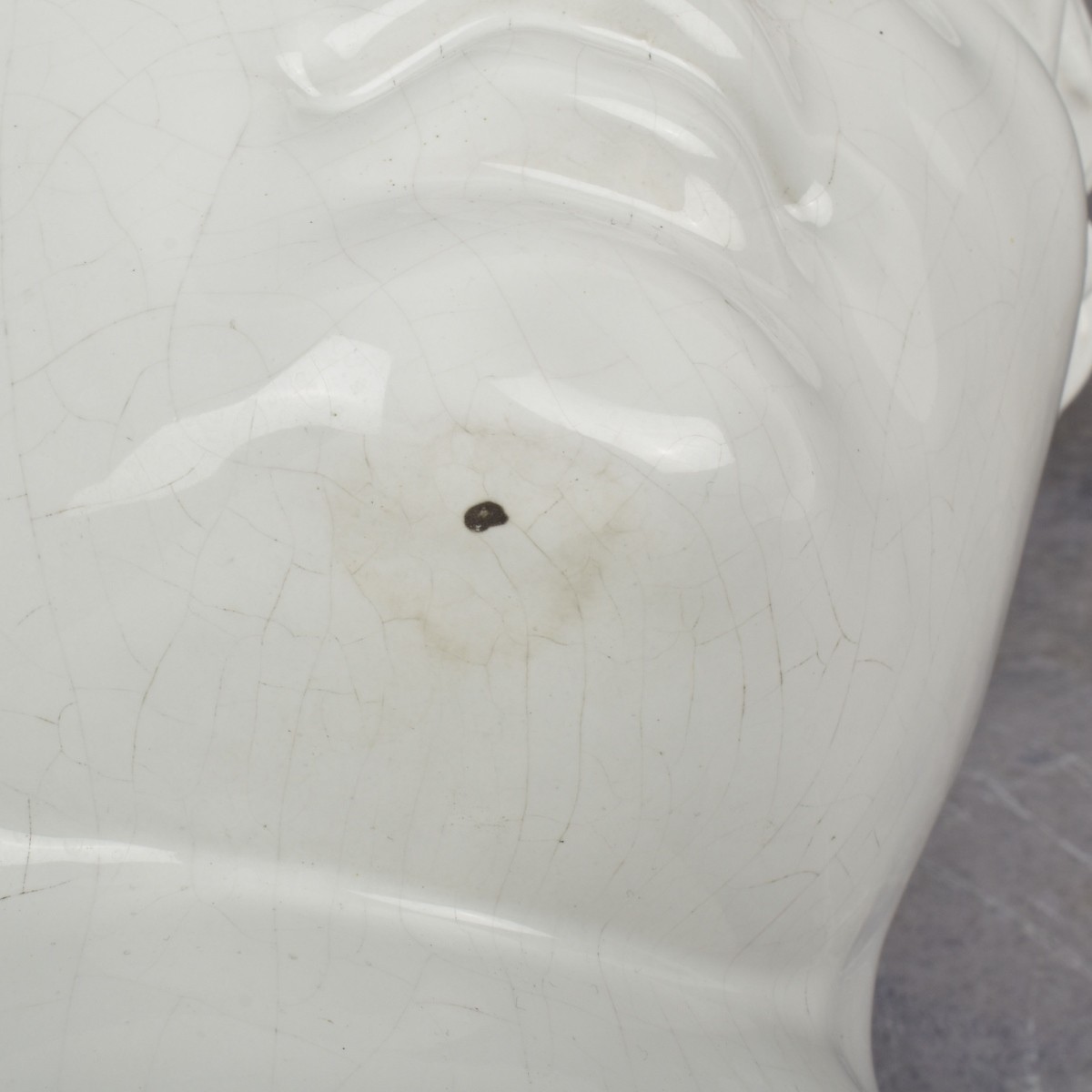 Large White Glazed Porcelain Head of Hermes