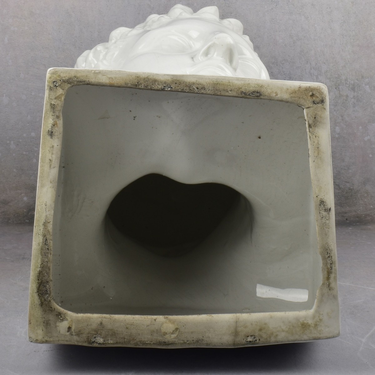 Large White Glazed Porcelain Head of Hermes