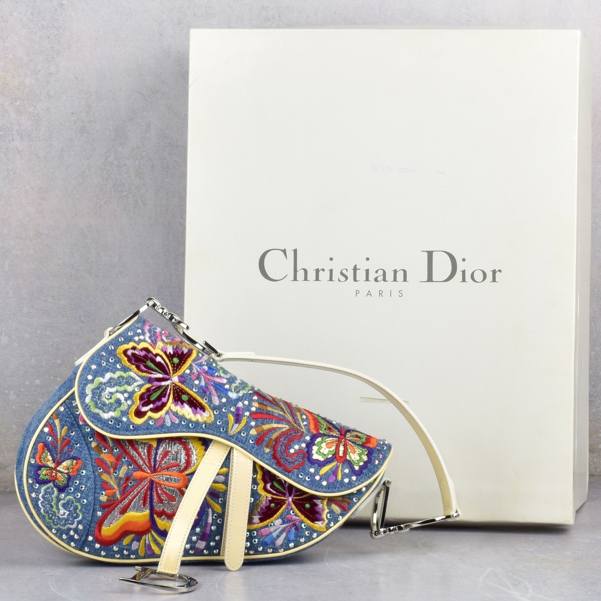 Christian Dior Embroidered Saddle Bag