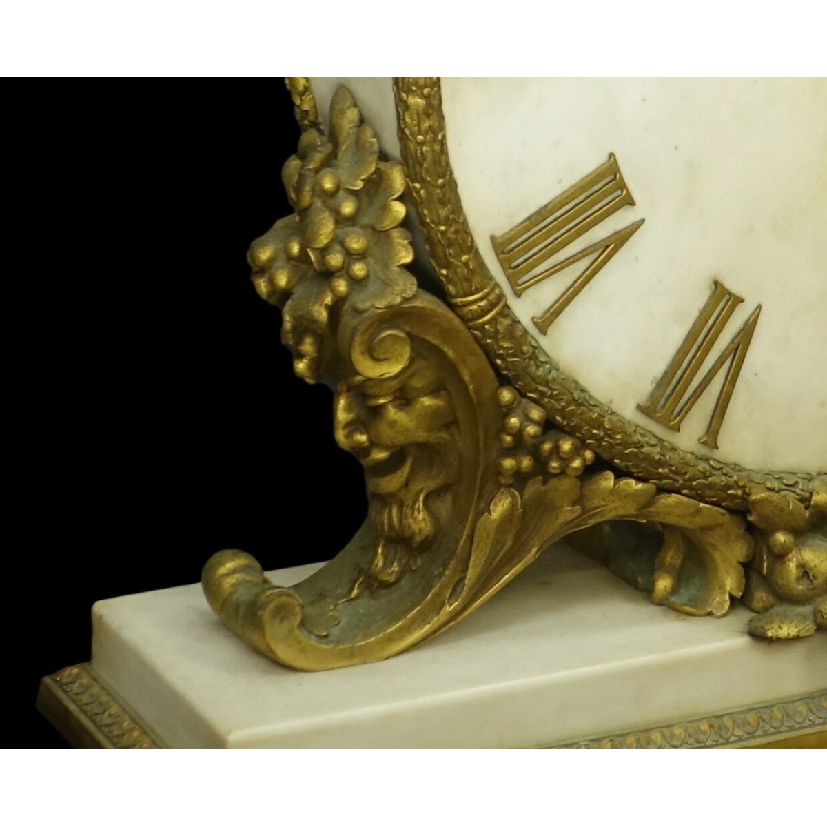 Ormolu, Patinated Bronze Marble Mantle Clock