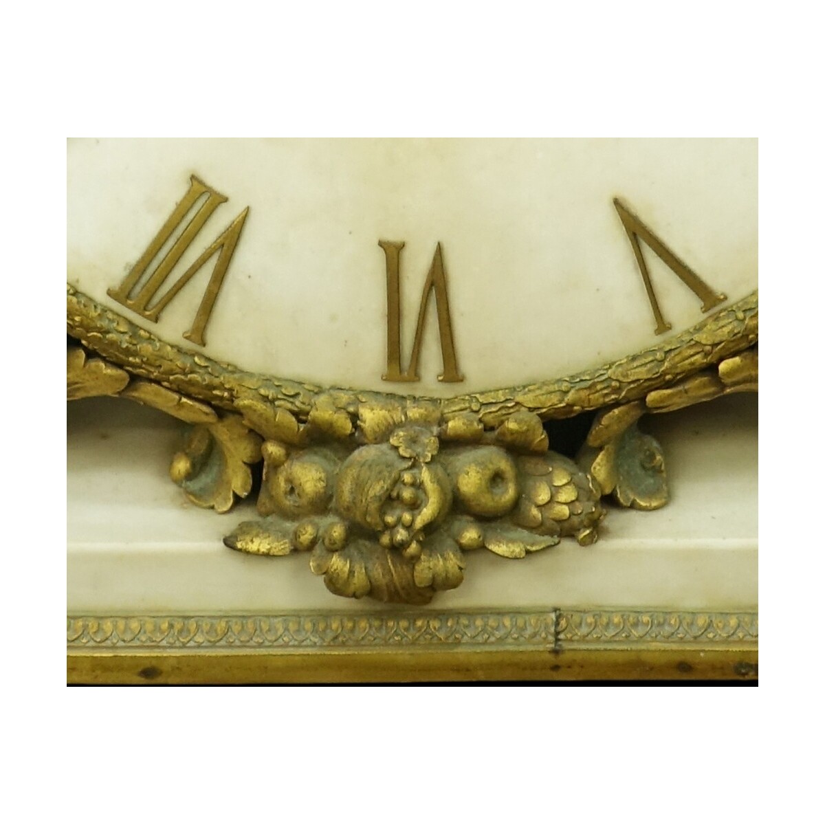 Ormolu, Patinated Bronze Marble Mantle Clock