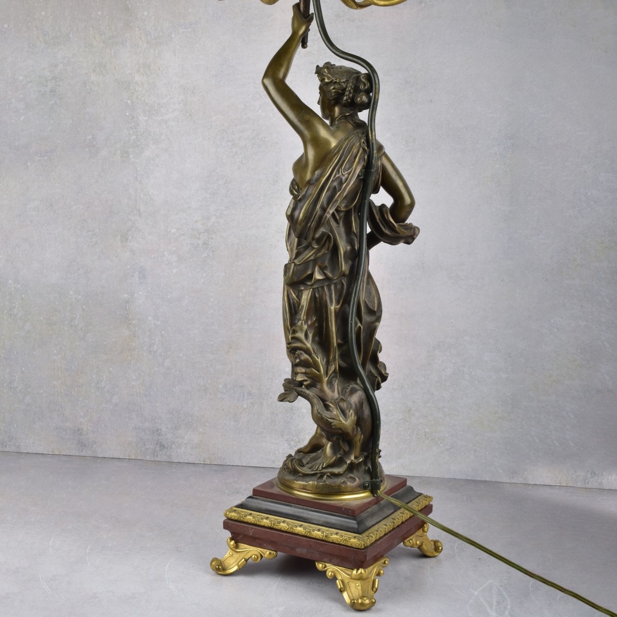Large Art Nouveau Style Bronze & Gilt Candlelabra