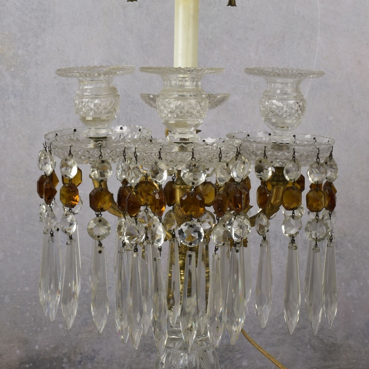 Antique Cut Crystal Luster Table Lamp