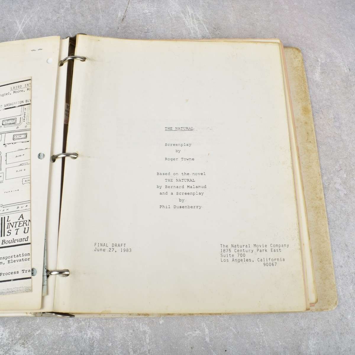 "The Natural" Script Screenplay