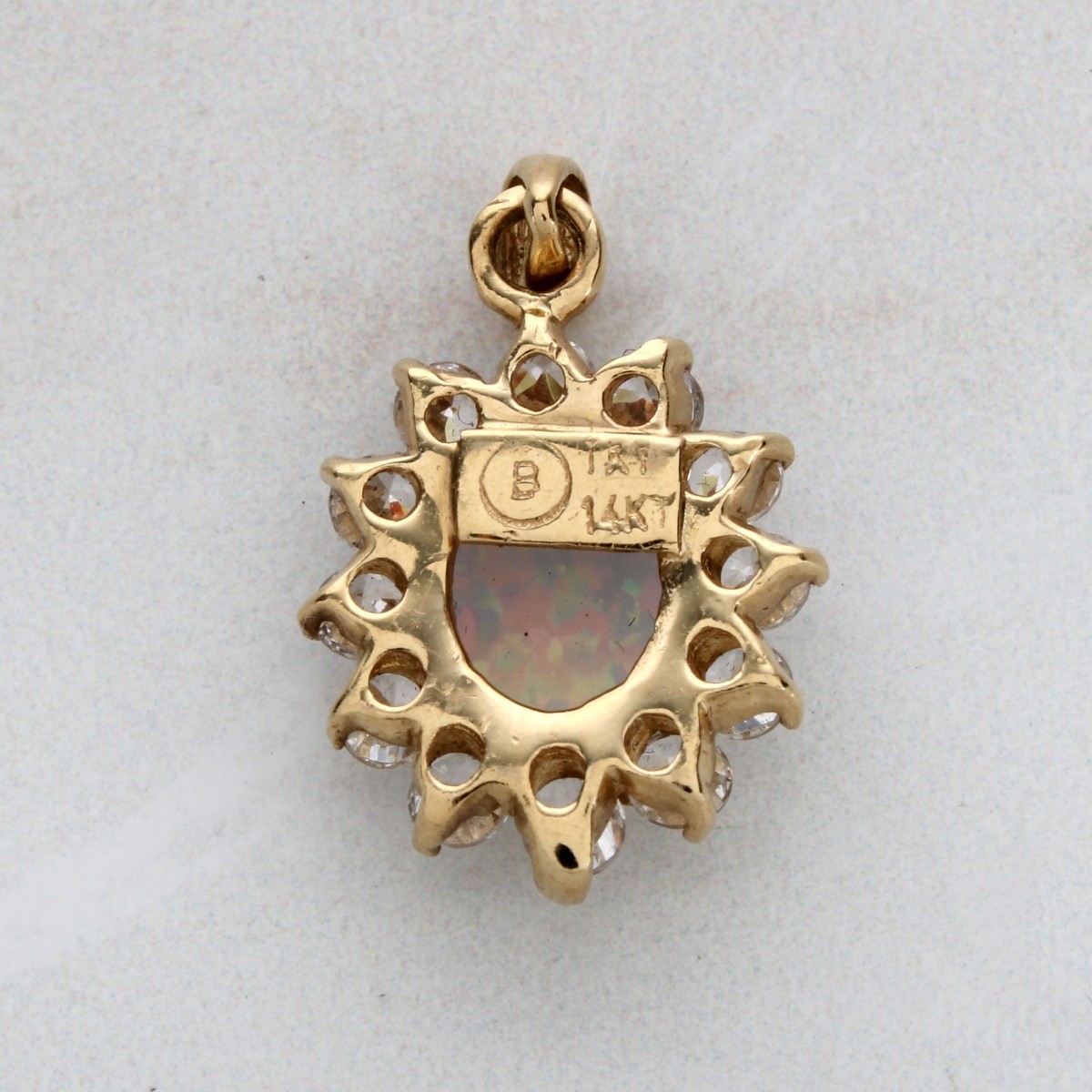 Opal, Sapphire and 14K Pendant