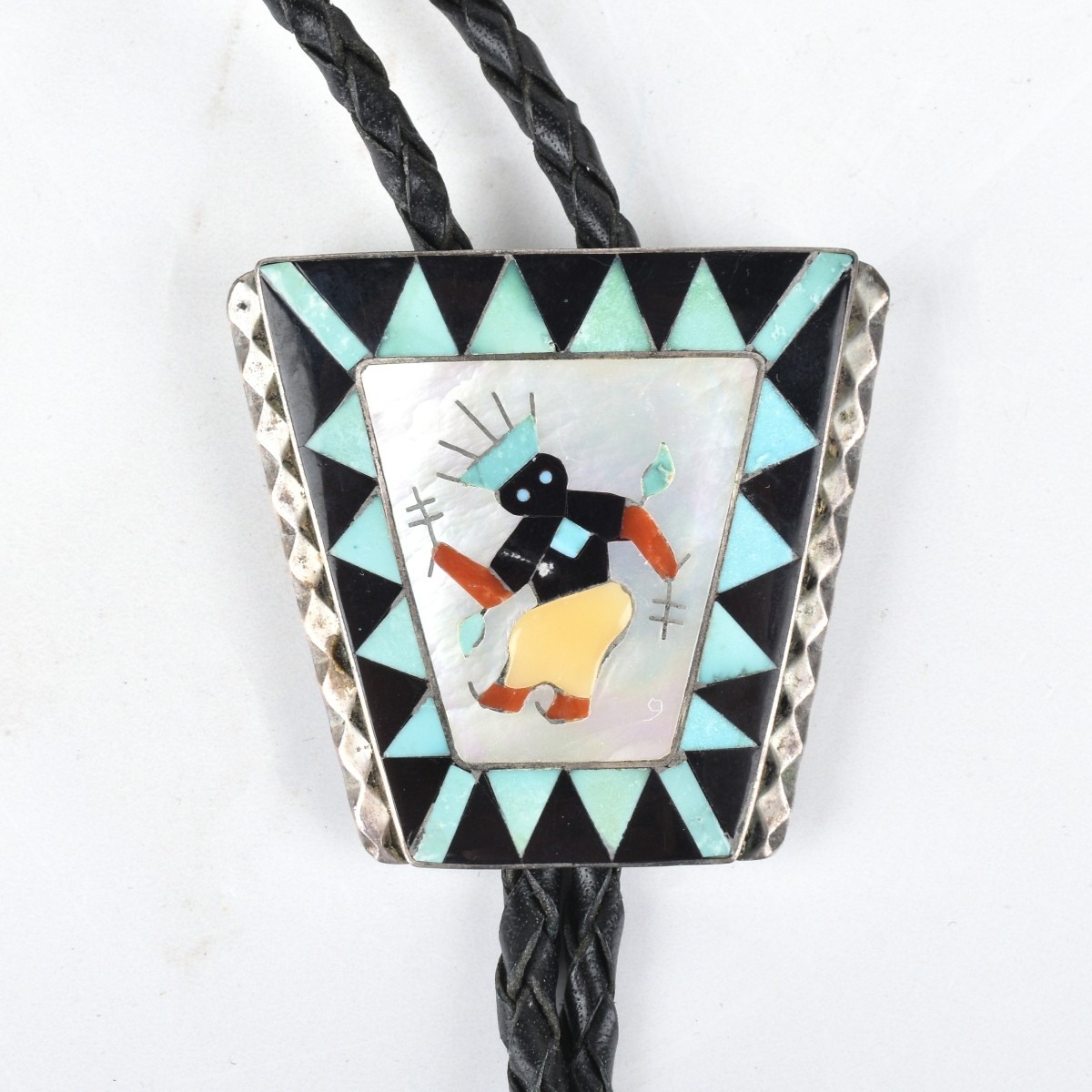 Native American Hardstone & Silver Bolo Tie