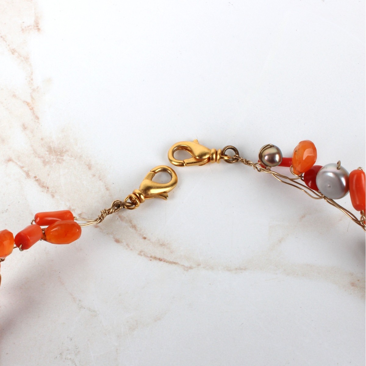 Coral and Pearl Necklace