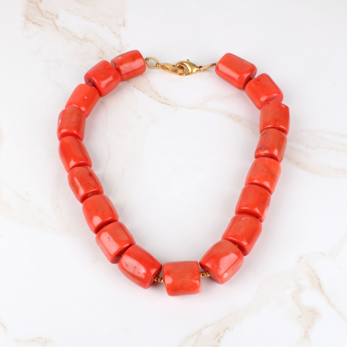 Large Coral Bead Necklace