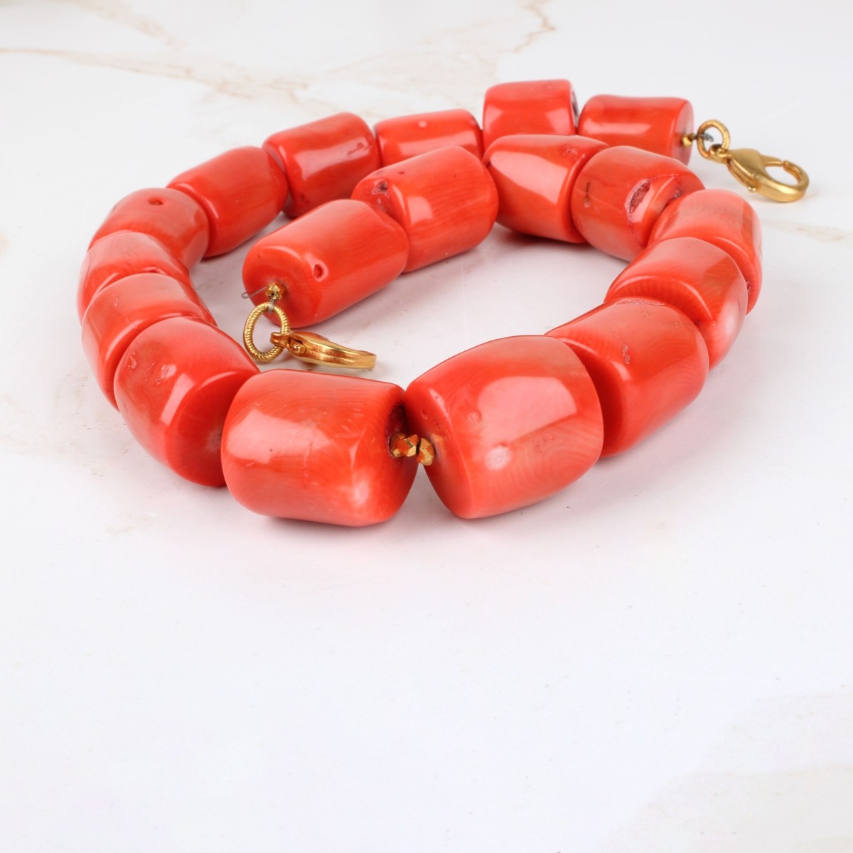 Large Coral Bead Necklace