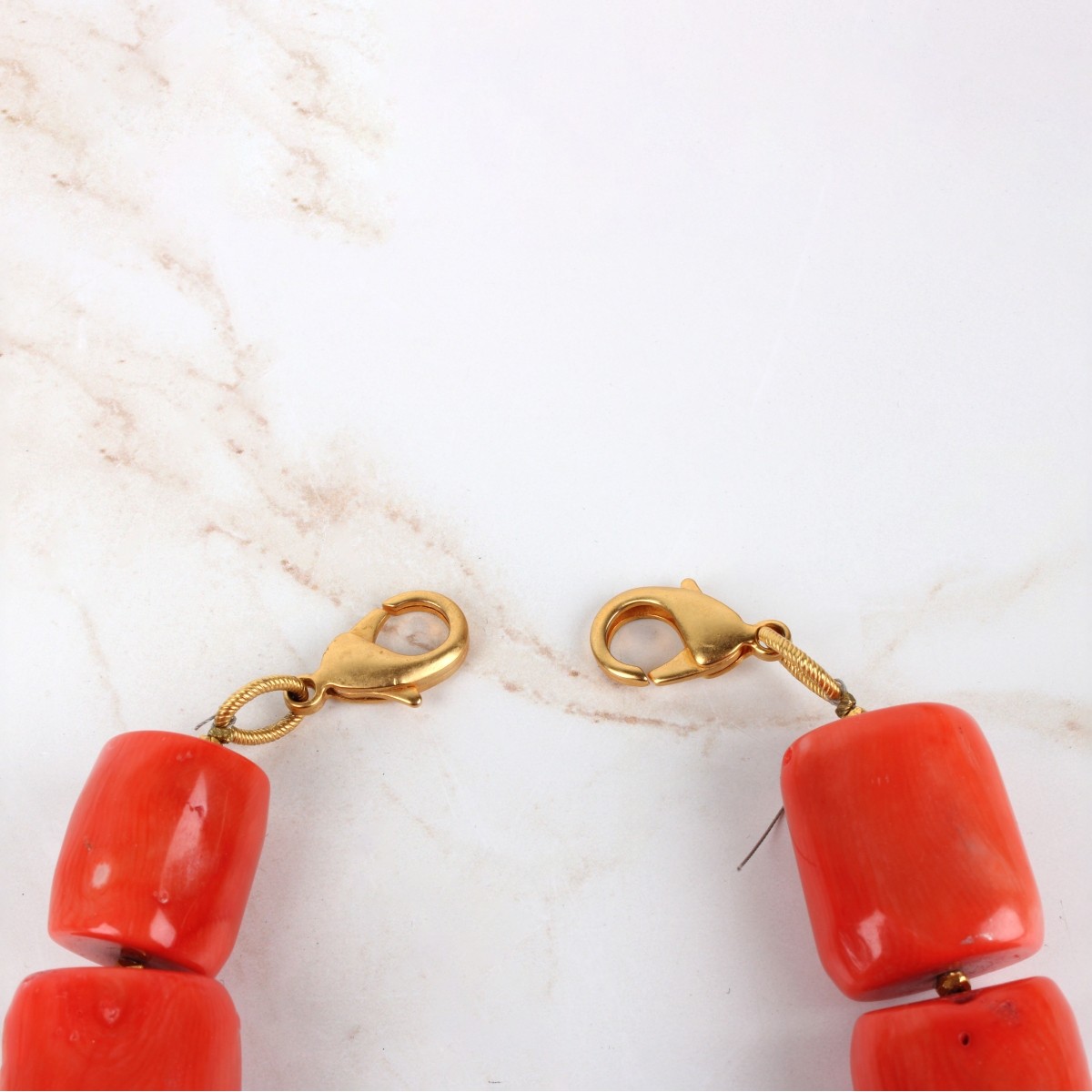 Large Coral Bead Necklace