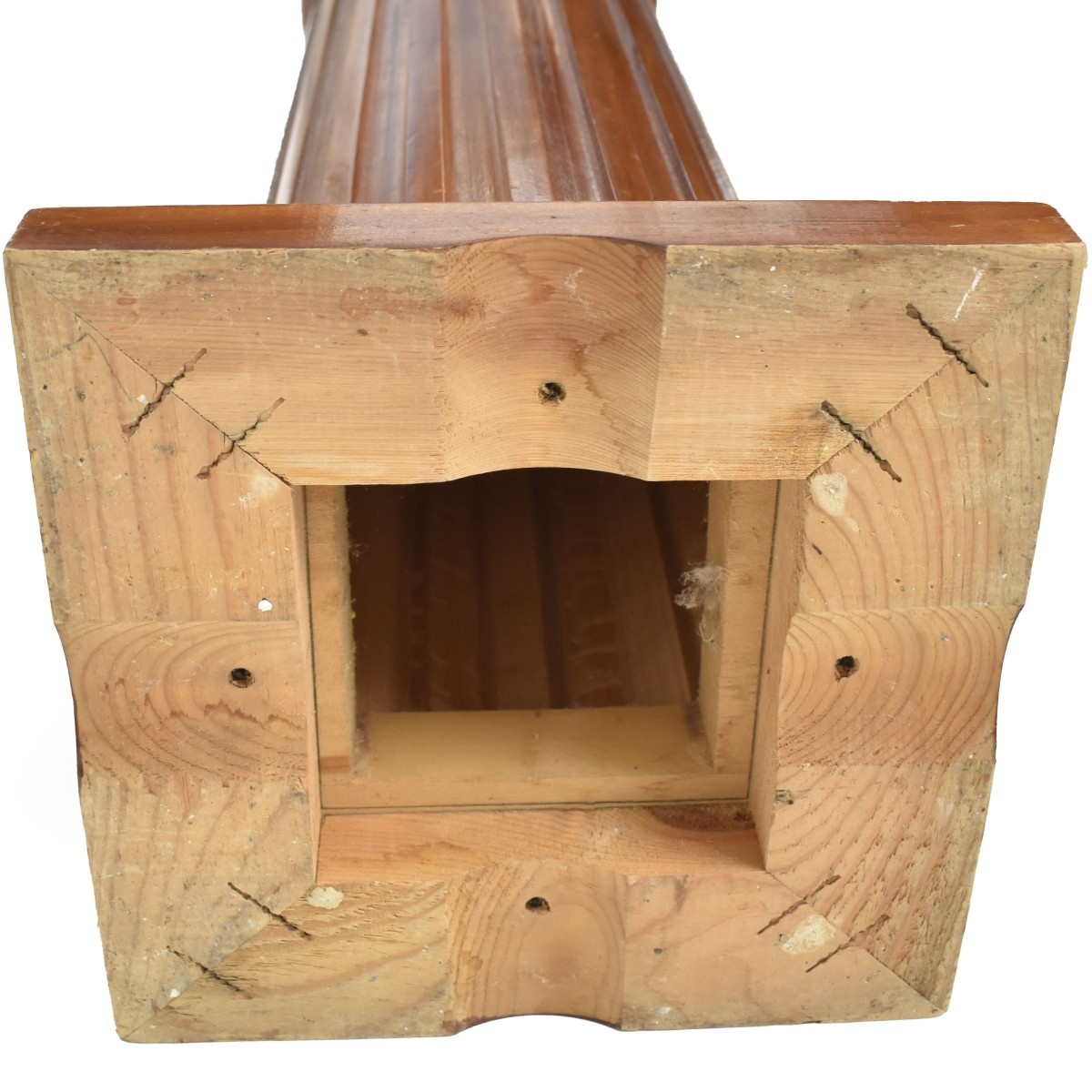 Round Fluted Column Wood Pedestal Stand