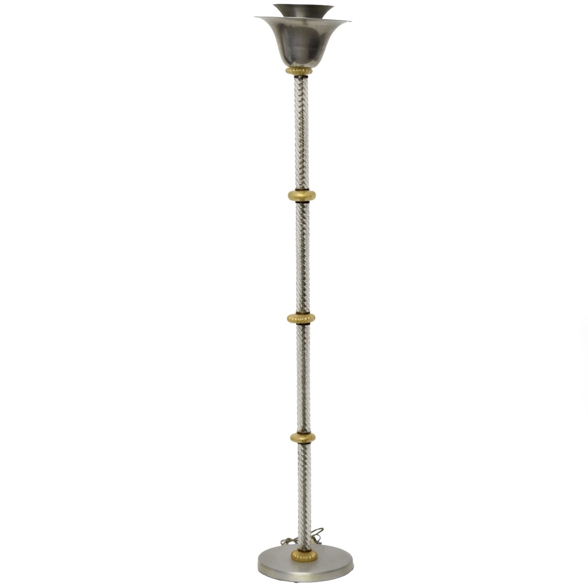 Style of Sciolar for Lightolier Glass-Metal Lamp
