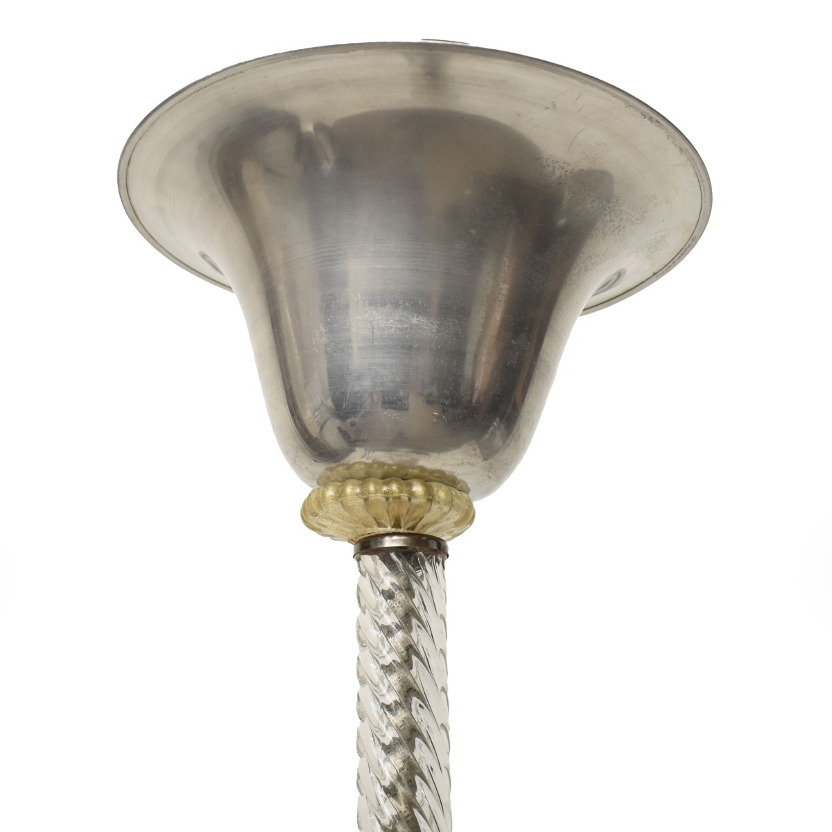 Style of Sciolar for Lightolier Glass-Metal Lamp
