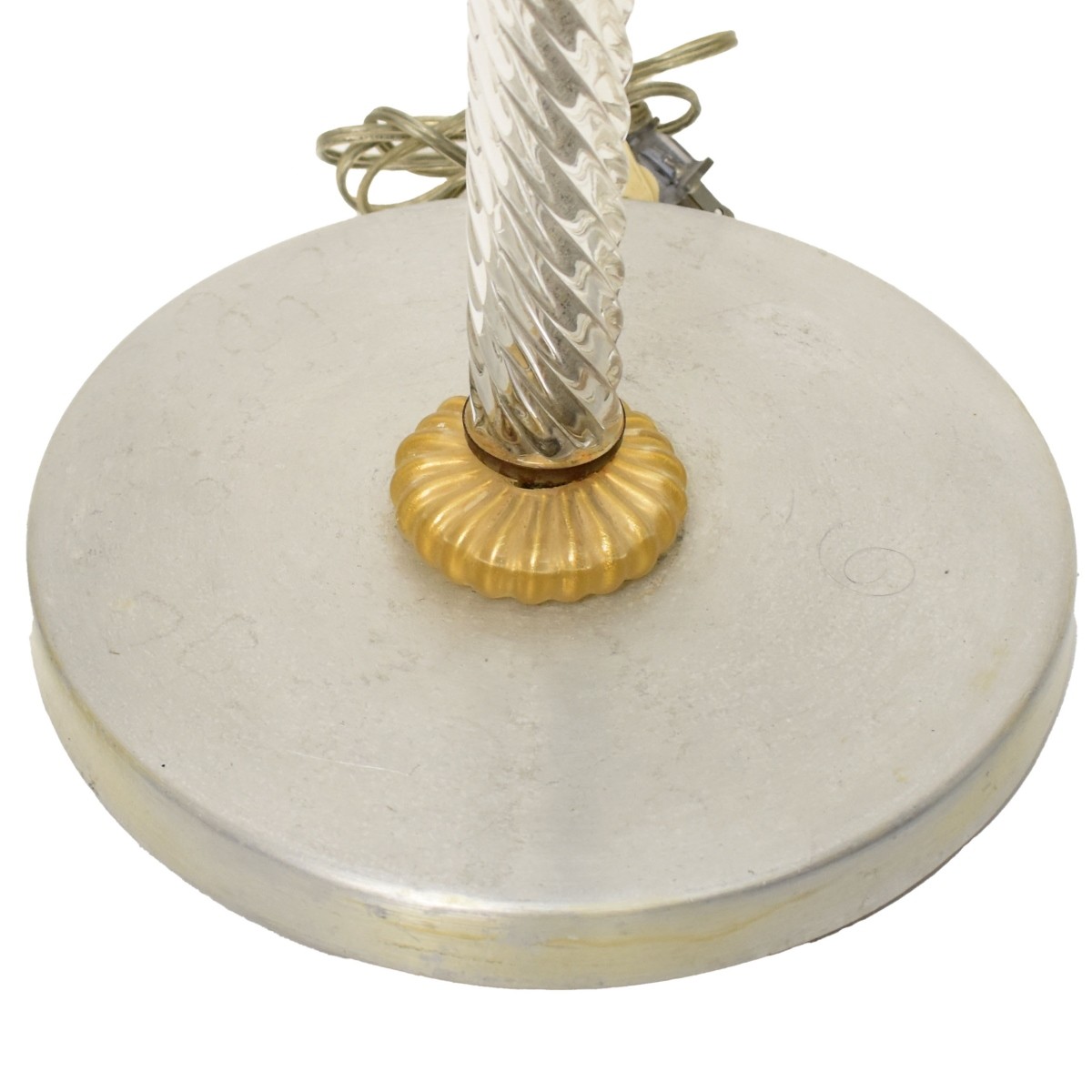Style of Sciolar for Lightolier Glass-Metal Lamp