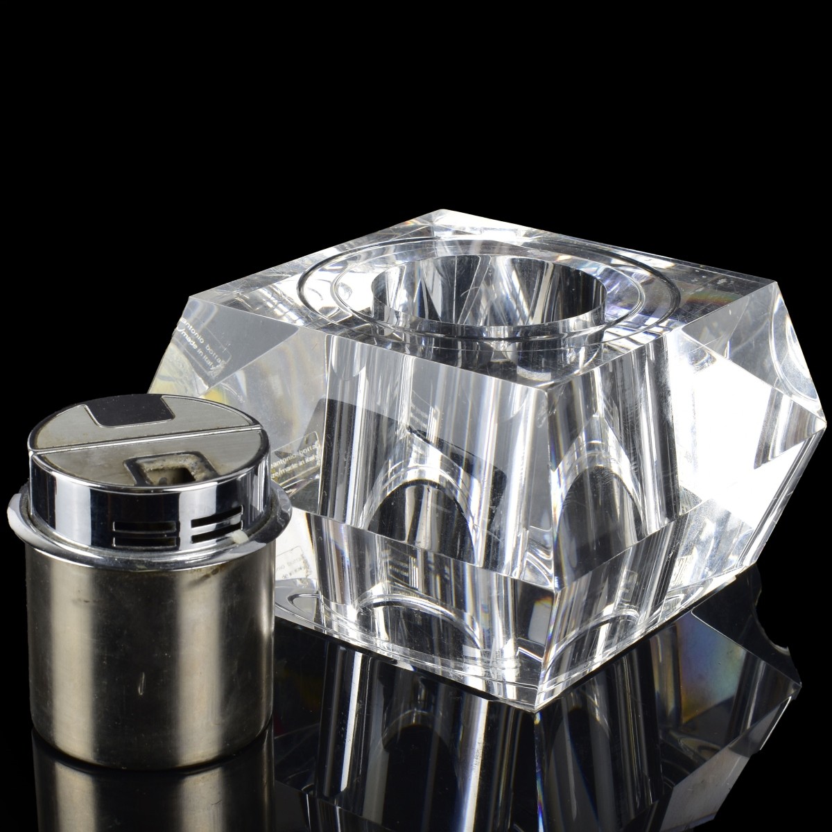 Felice Antonio Botta. Italy Lucite and Chrome Pie