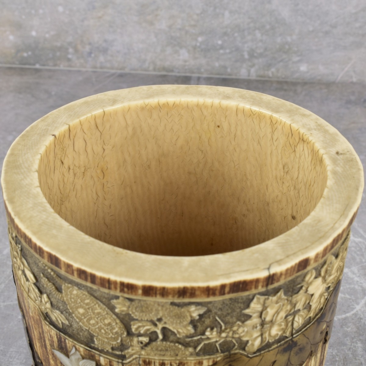 Rare 19th Century Japanese Shibayama Brush Pot