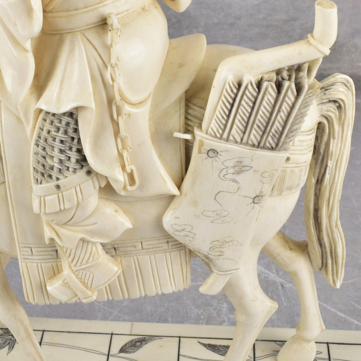 Antique Carved Emperor and Empress on Horseback