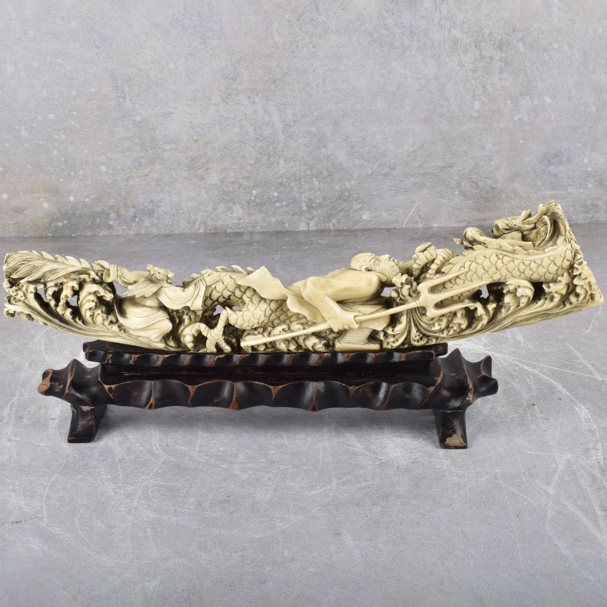 Antique Carved Chinese Sculpture of a Dragon