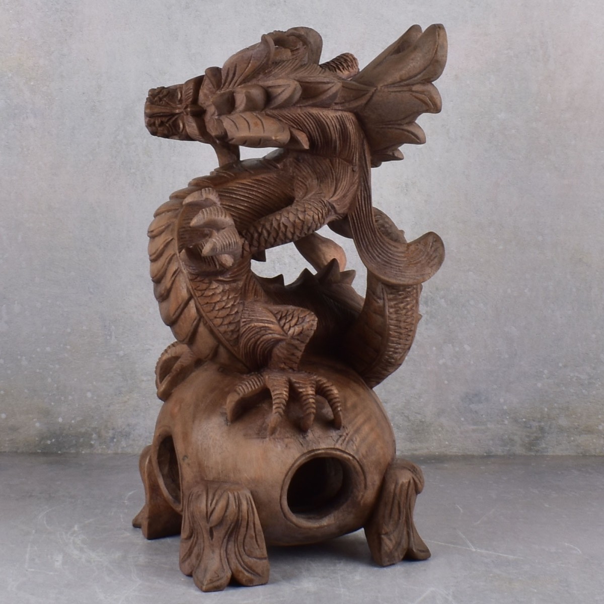 Vintage Carved Chinese Dragon Sculptures