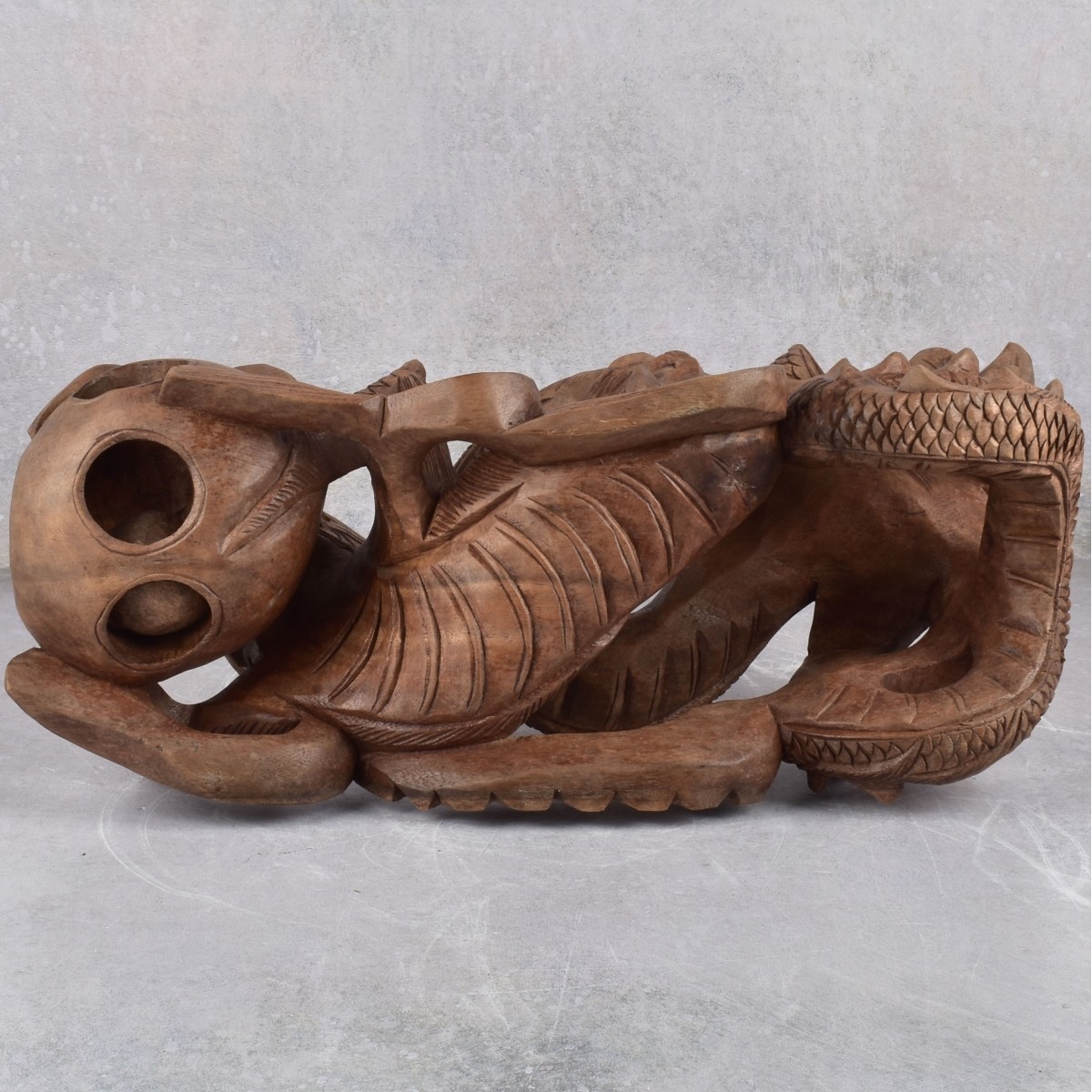 Vintage Carved Chinese Dragon Sculptures