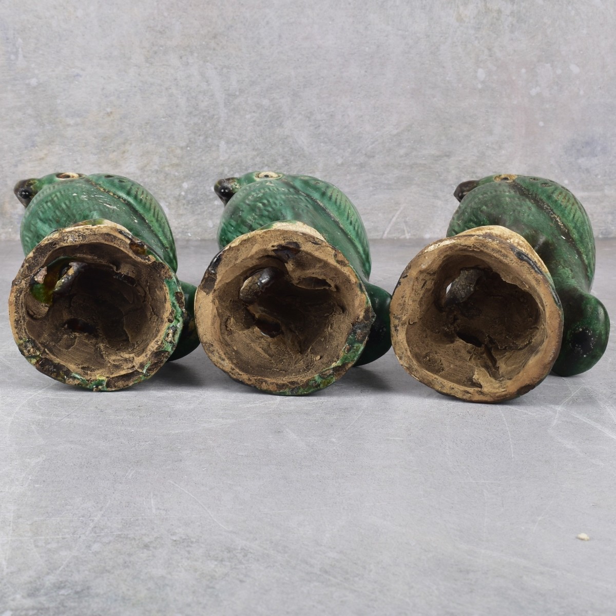 Green Pottery Parrots