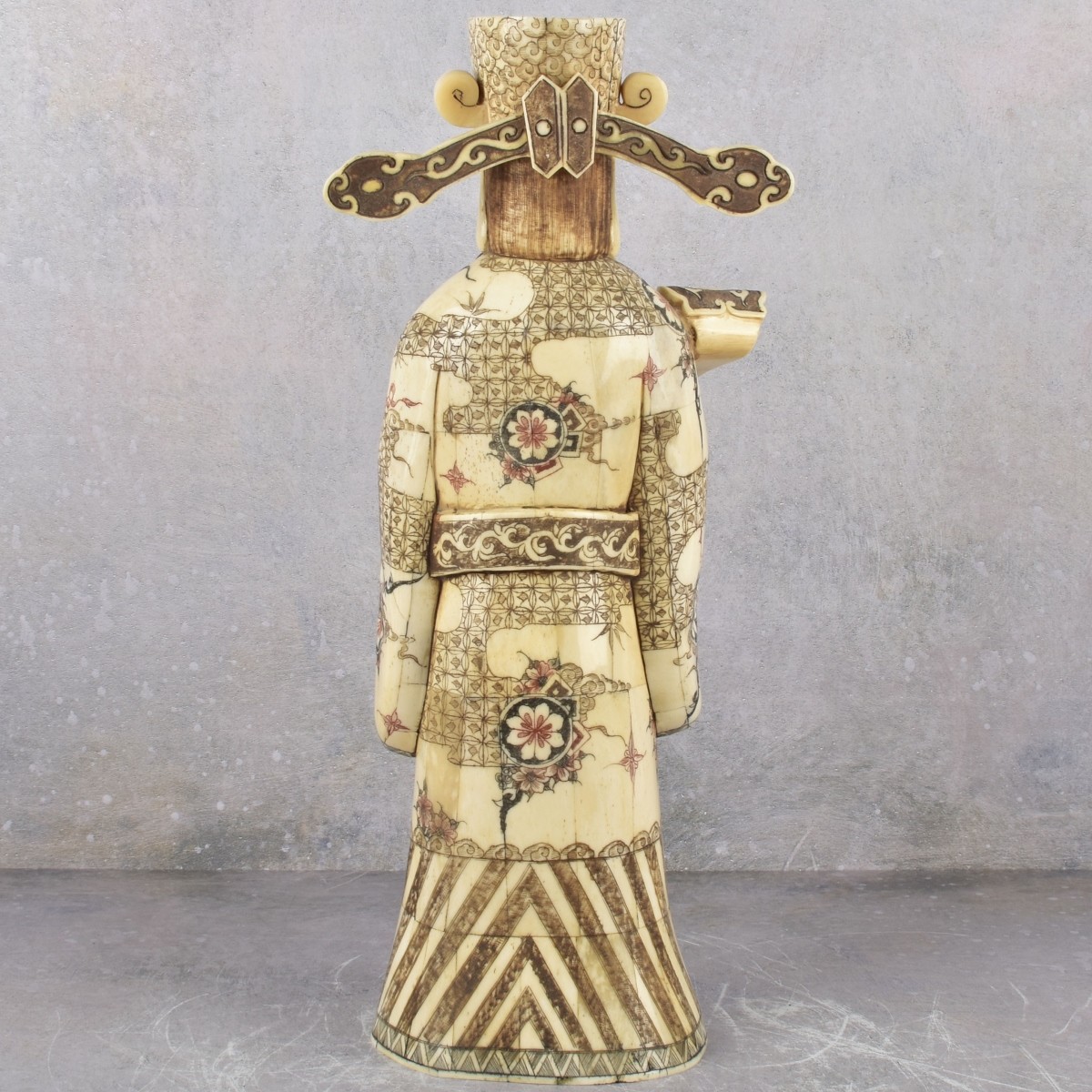 Vintage Chinese Fu Lu Carved Bone Statue