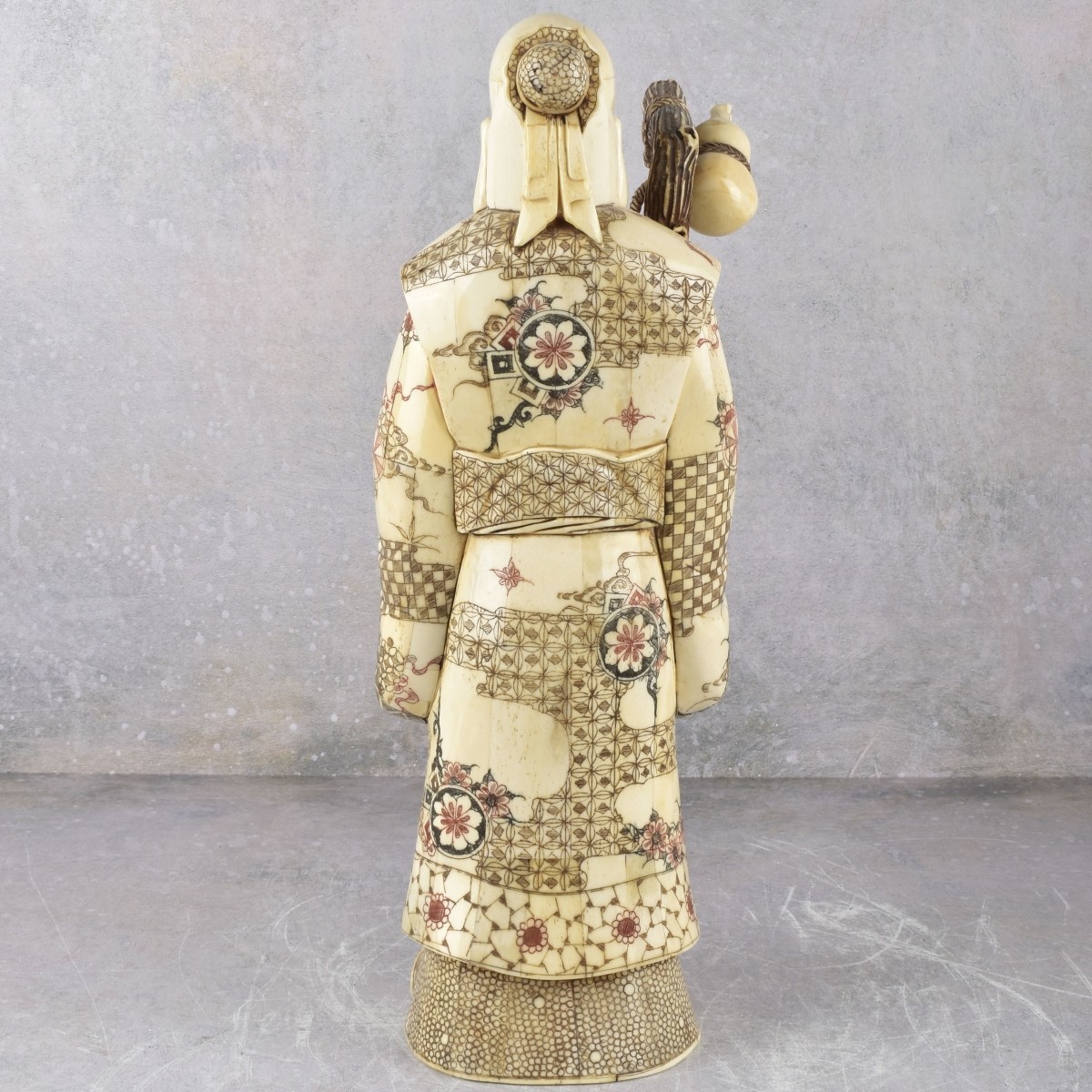 Vintage Chinese Shou Lao Carved Bone Statue