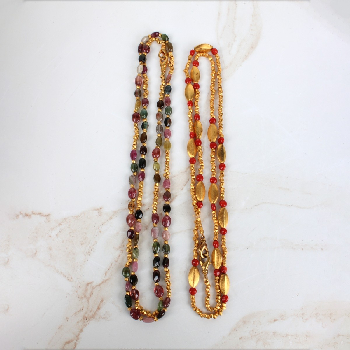 Hardstone Necklaces and Cuff Bracelet