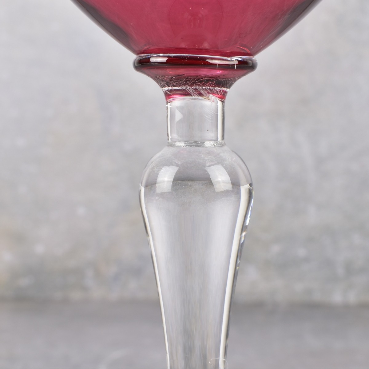 Victorian Engraved Cranberry Wine Glasses