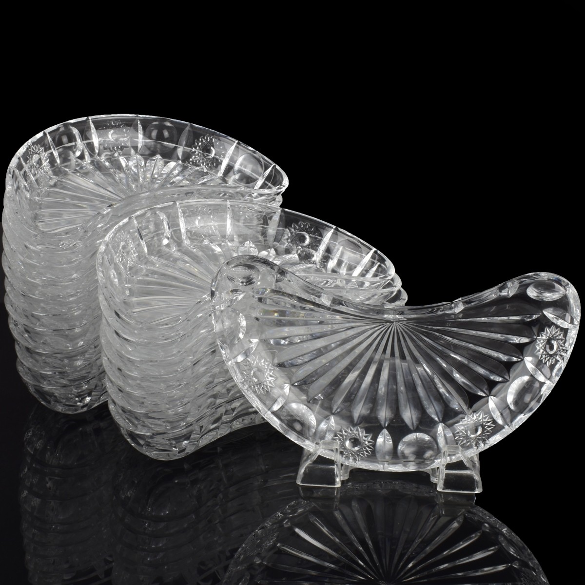 Crescent Shape Glass Side Dishes