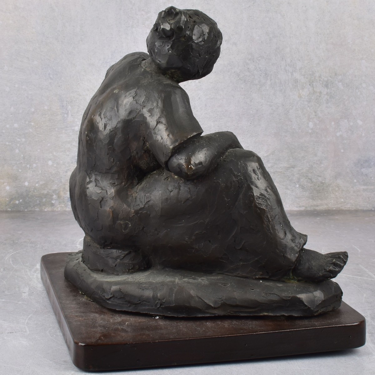 Painted Pottery Sculpture of a Seated Lady