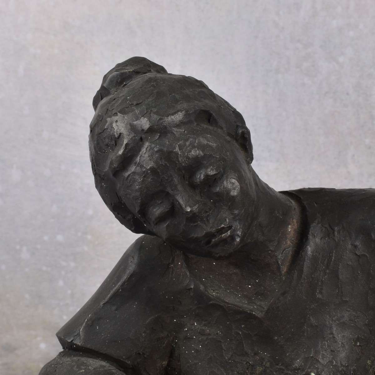 Painted Pottery Sculpture of a Seated Lady