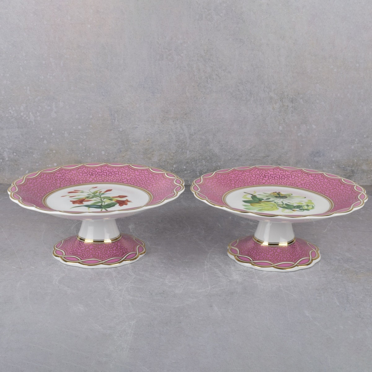 Porcelain Hand Embellished Transfer Tazzas