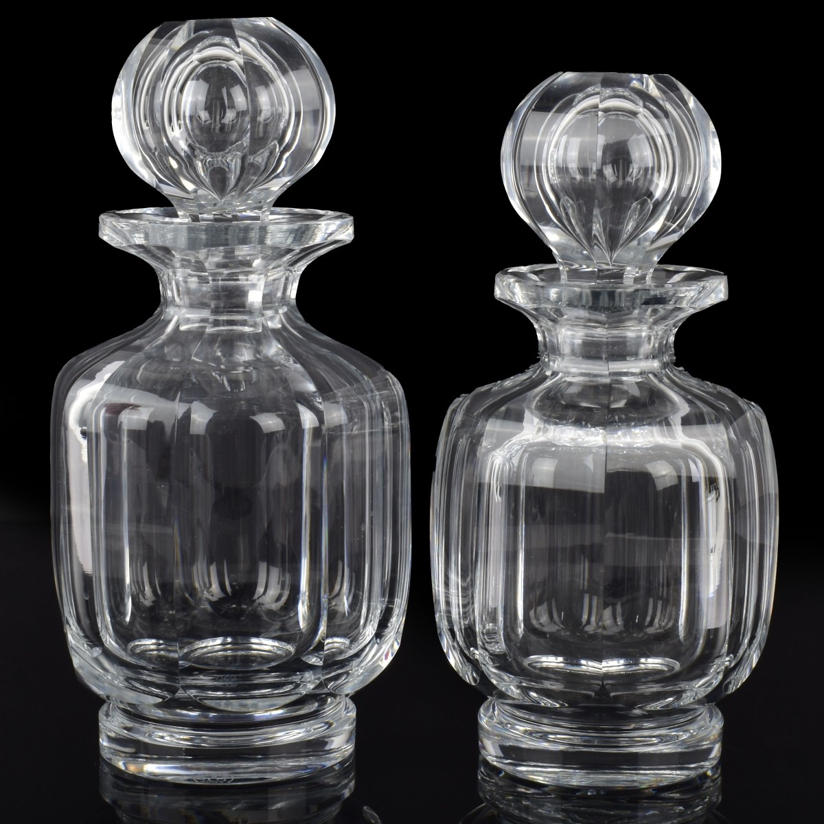 Baccarat French Cut Crystal Wine Decanters