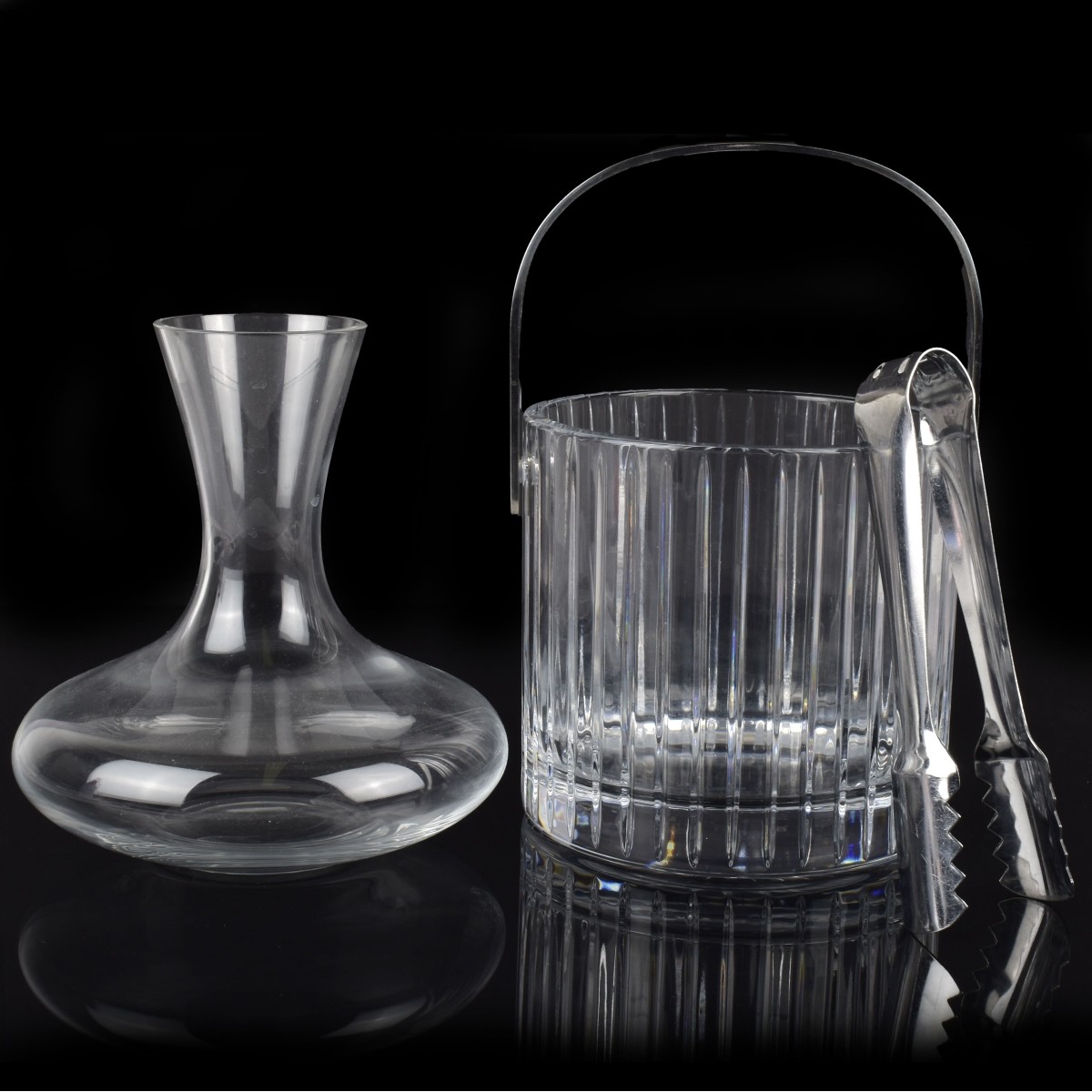Tiffany Crystal Carafe and Associated Ice Bucket