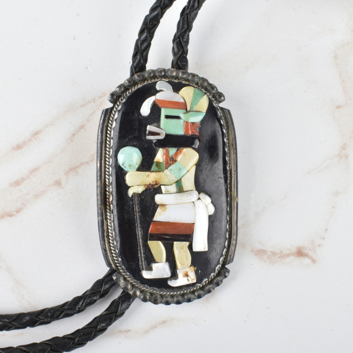 Zuni Kachina Silver Bolo Tie