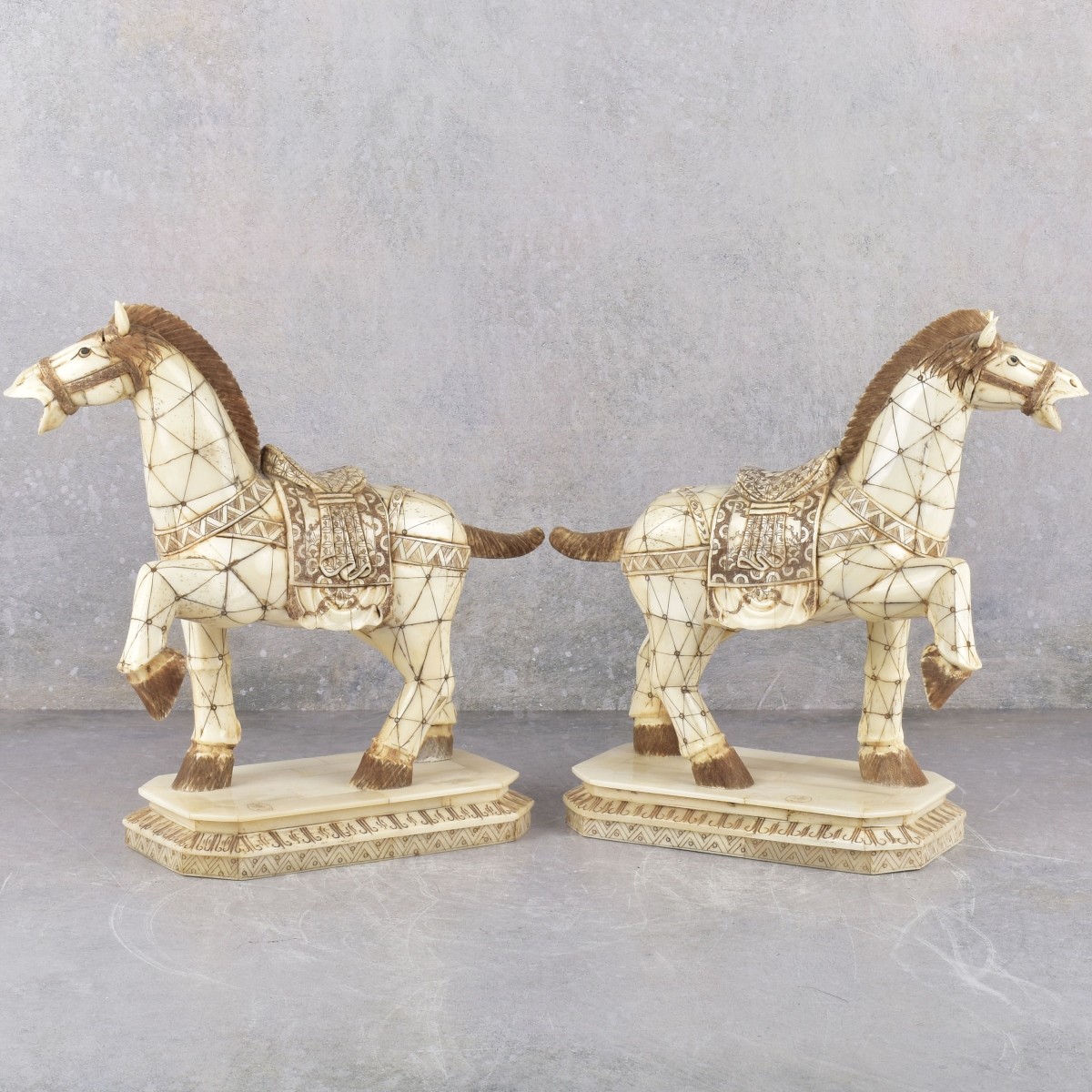 Carved Polychromed Bone Horse