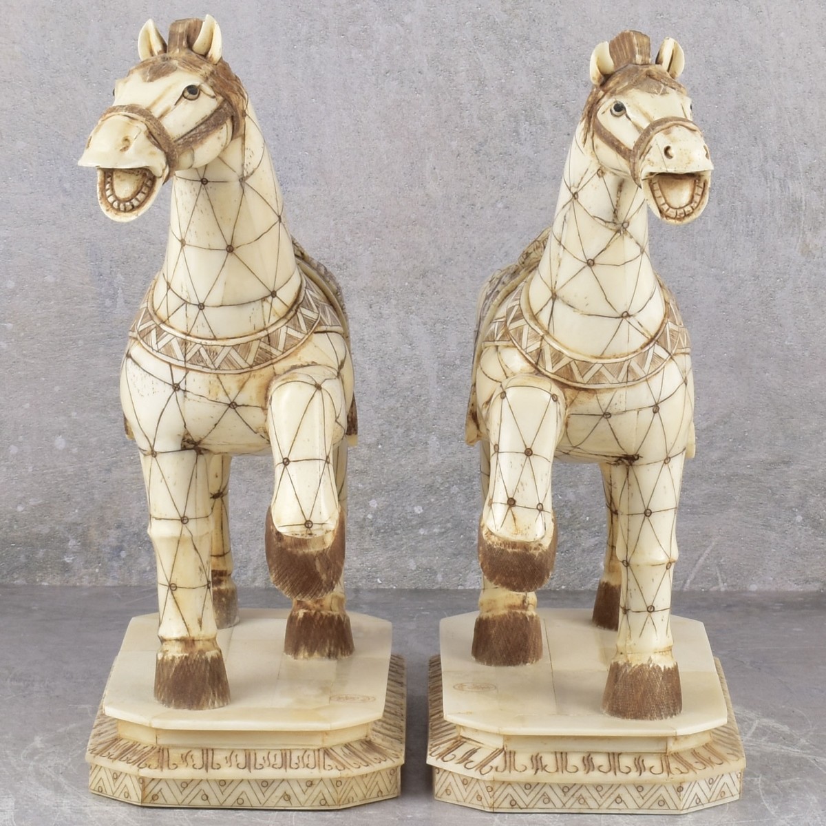 Carved Polychromed Bone Horse