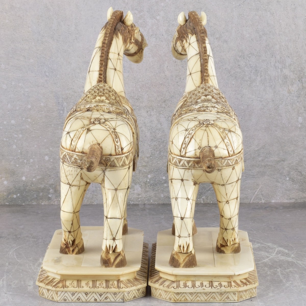 Carved Polychromed Bone Horse