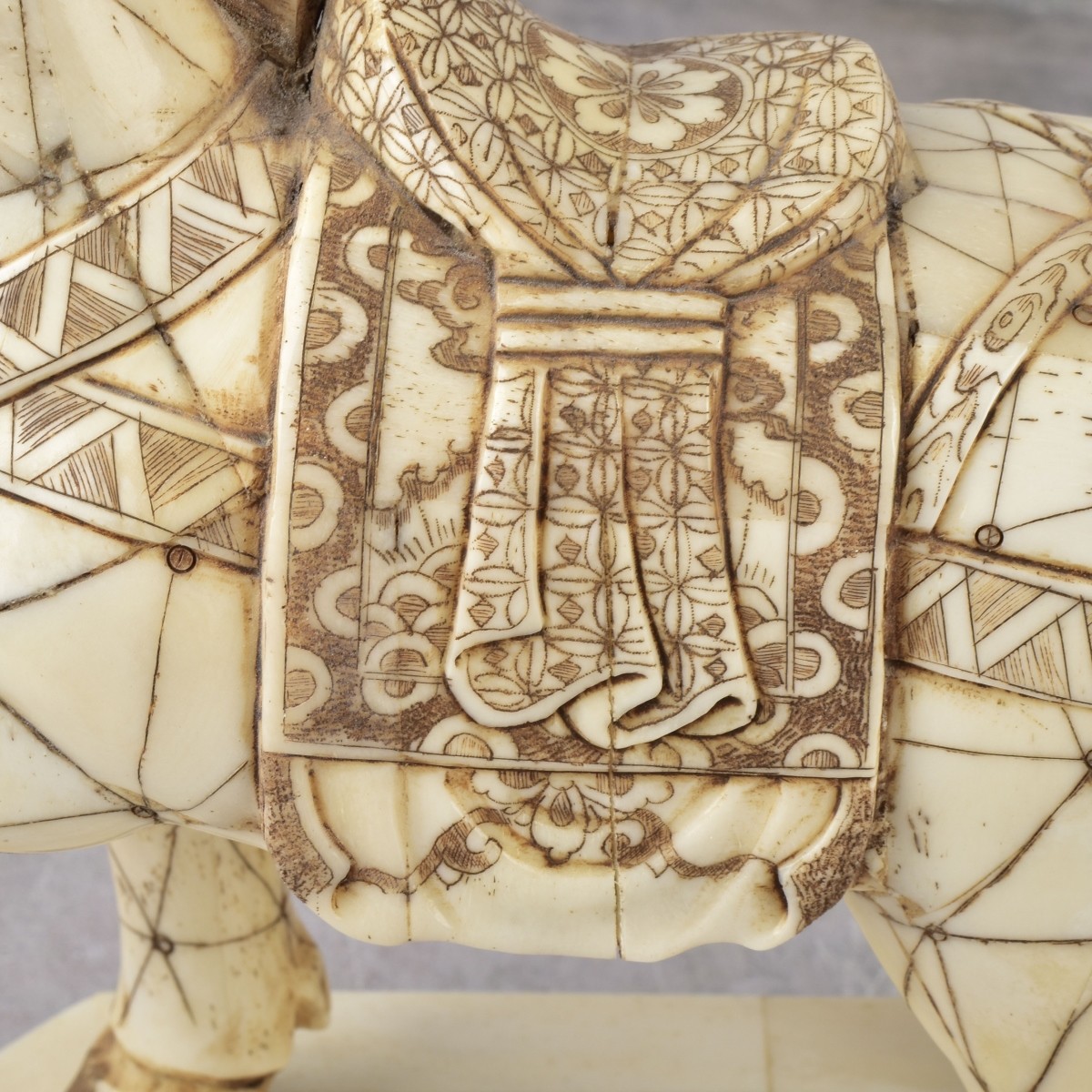 Carved Polychromed Bone Horse