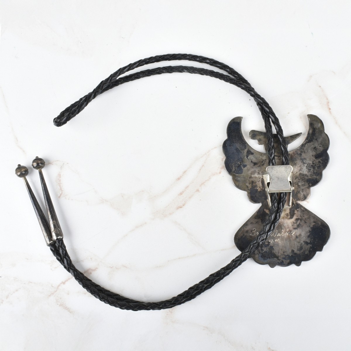 Zuni Hardstone and Silver Bolo Tie