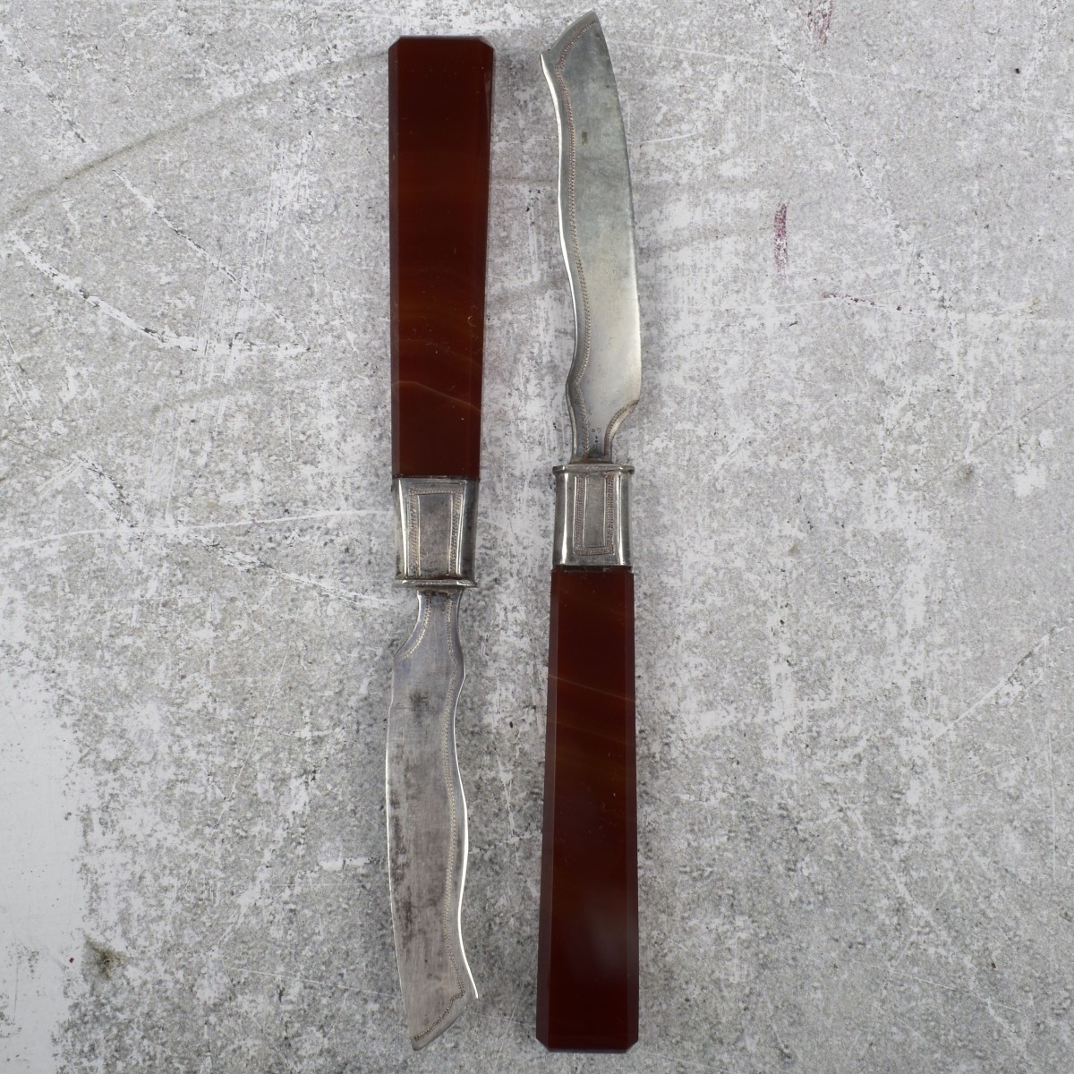 Cheese/Dessert Knives with Agate Handles