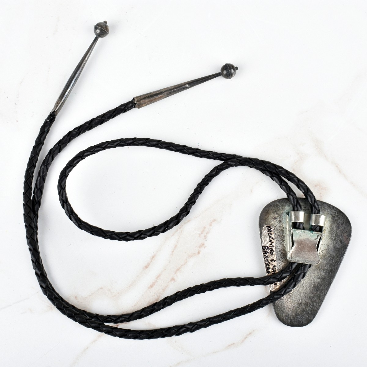 Zuni Hardstone and Silver Bolo Tie