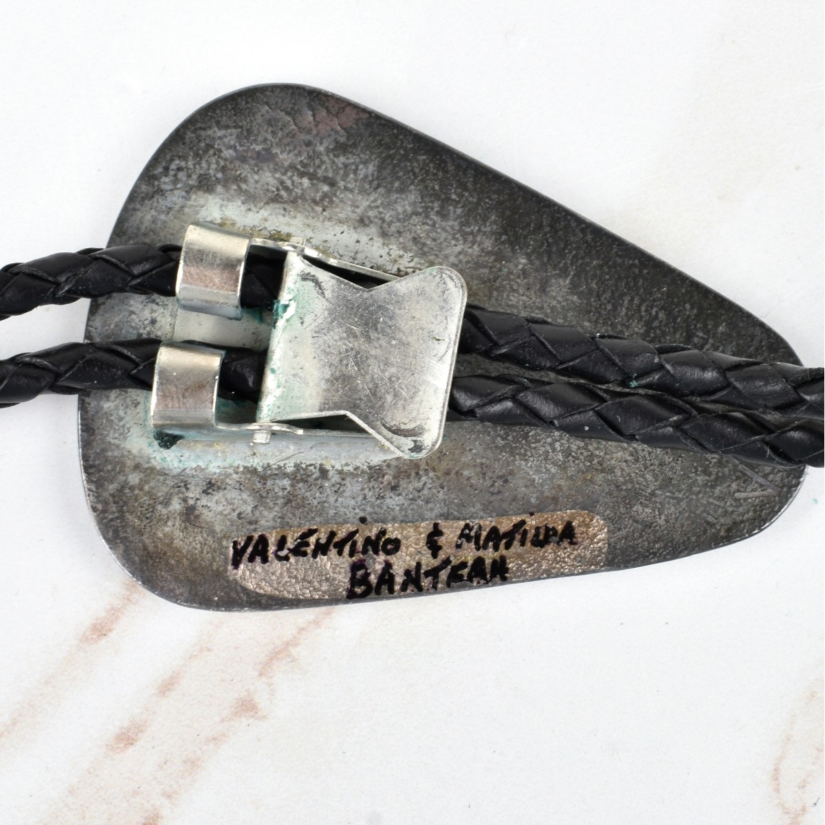 Zuni Hardstone and Silver Bolo Tie